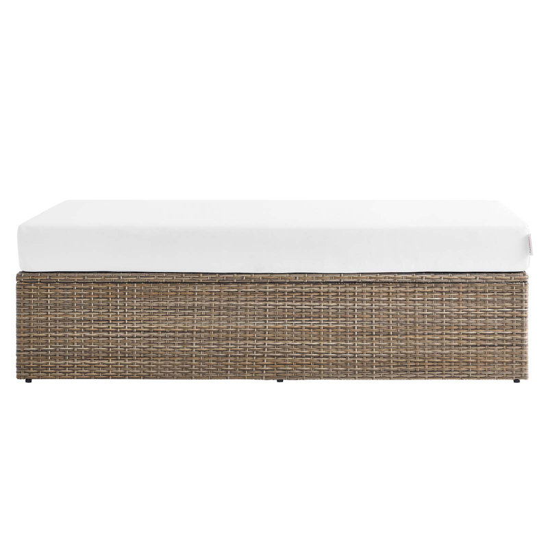 Modway Convene Outdoor Patio Outdoor Patio Rectangle Ottoman, White