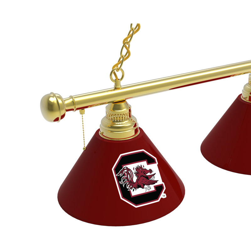 3 - Light Pool Table Lights Pendant, Brass, South Carolina Gamecocks