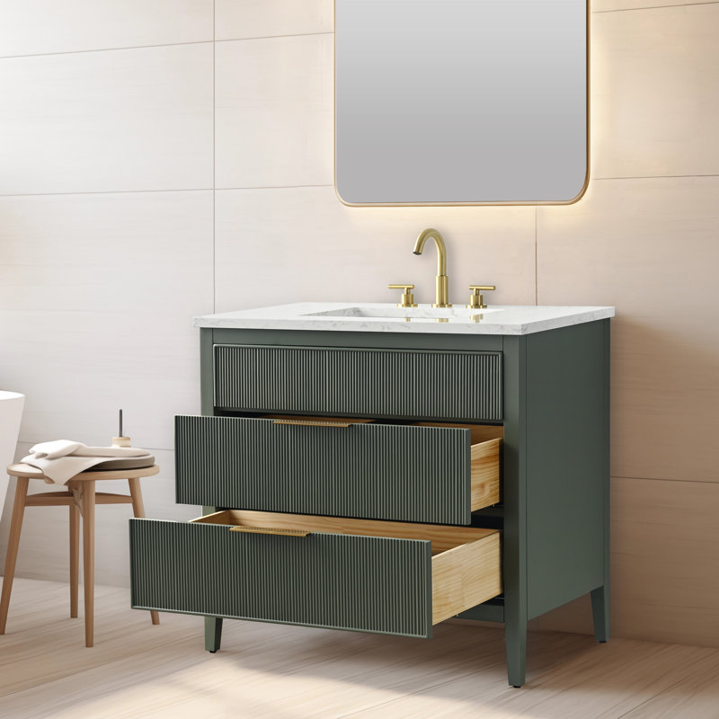 Emma 36" W Single Vanity, Vintage Green