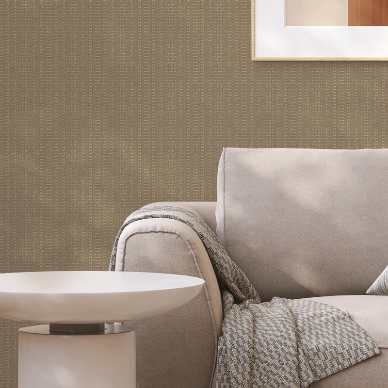 Inkera 16.5' L x 20.5" W Textured Peel and Stick Wallpaper Roll, Macadamia