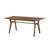 Thoi Dining Table, 71 Inch, Retro Angled Legs, Brown Solid Rubberwood