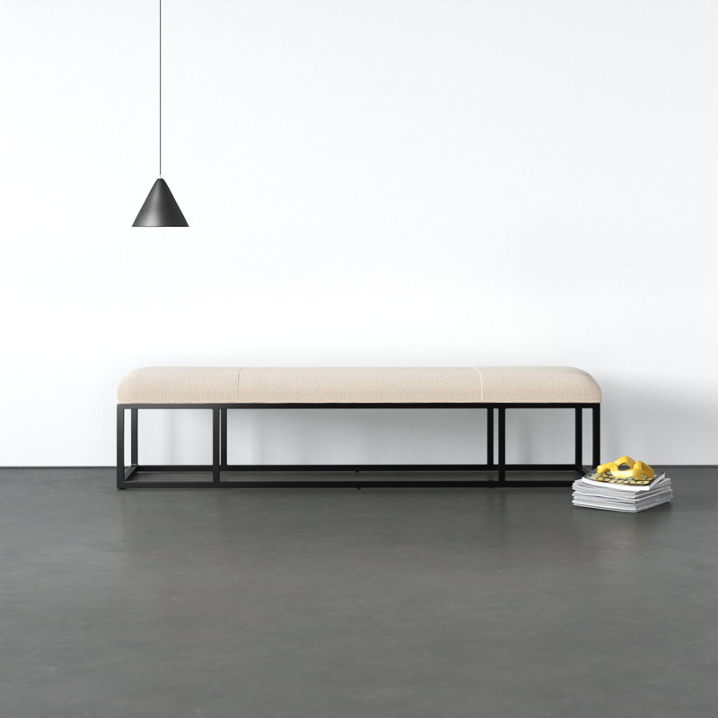 Irving Flax Upholstered Bench with Metal Frame
