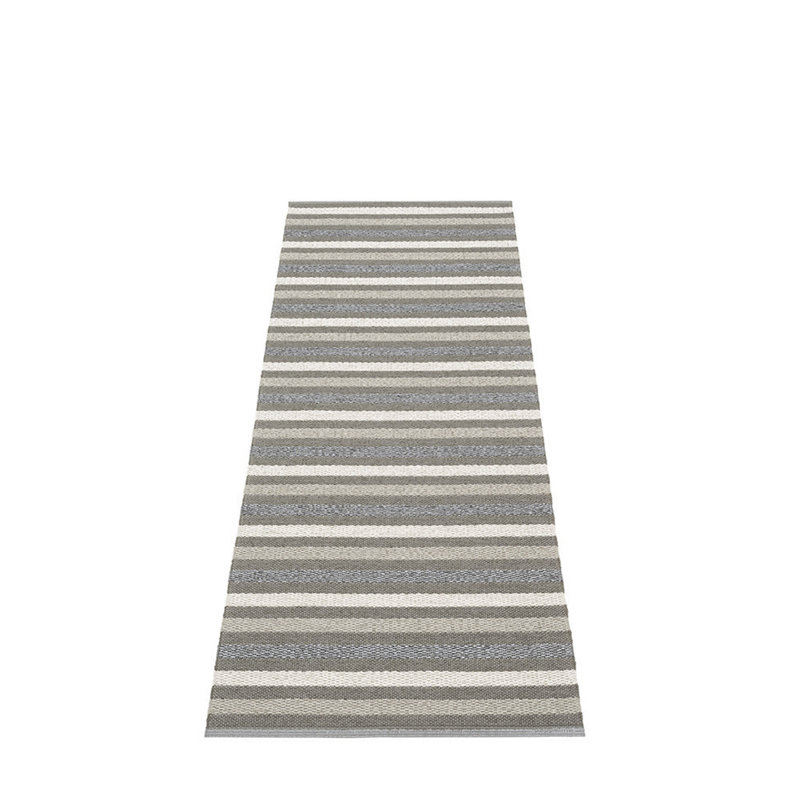 Grace Striped Area Rug in Charcoal/Gray/Cream, Runner 2'3" x 6'6"