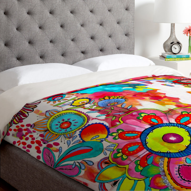 Stephanie Corfee Modern & Contemporary Polyester Floral Duvet Cover, King, Lightweight