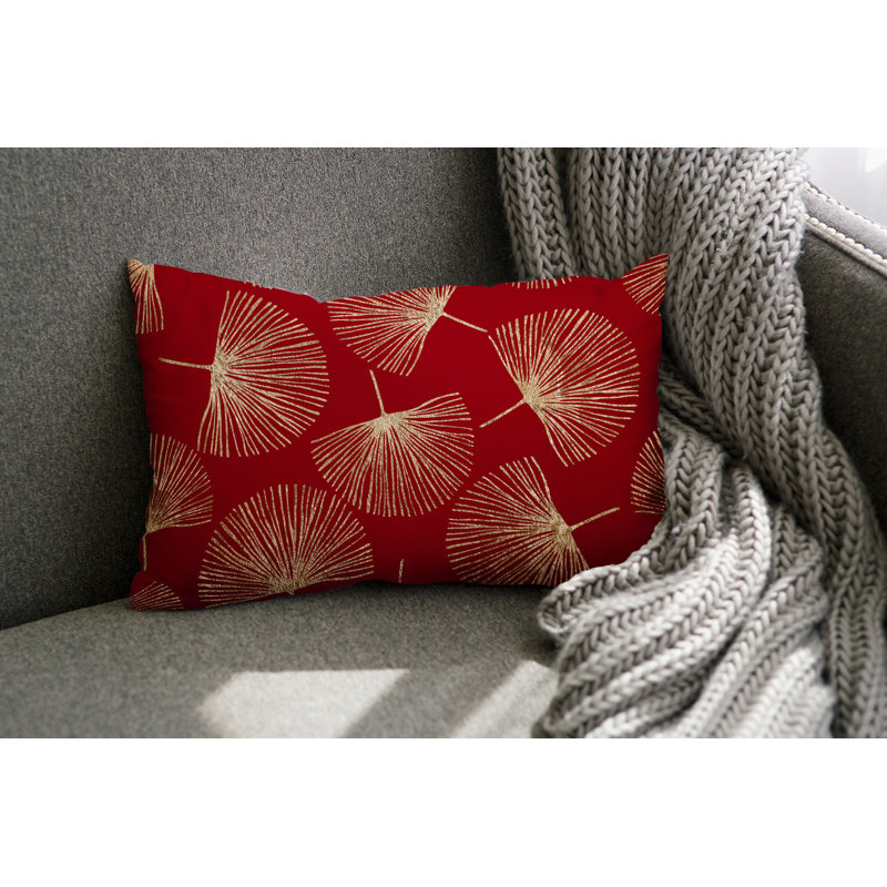 Coussin lombaire intérieur / extérieur Joba Dandilion, Rouge / or