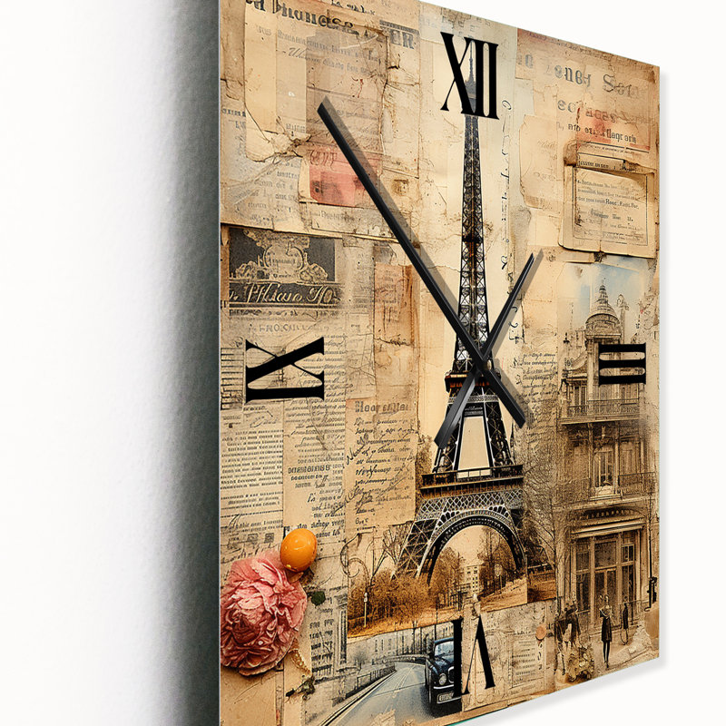 Horloge murale rétro Paris Chronicles Vintage - City Paris, Moyen