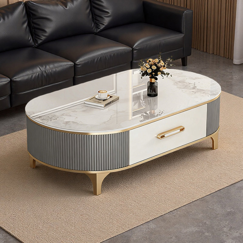 Table basse de style américain de luxe minimaliste, H 15,74 po x L 55,11 po x l 23,62 po