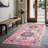 GLN Rugs Traditional Collection - Machine Washable Area Rug, Traditional Washable Rug, Non Slip Washable Rug, Low Pile Chenille Living Room Rug, Bedroom Rug, Kitchen Rug (Pink Rug)-861268852