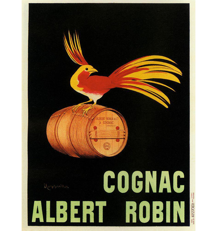 Art sur toile tendue à la main de la collection Apple Art Vintage: cognac_albert_robin, H 24 po x l 19 po
