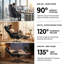 Heavy Duty 400 Lbs High Back Ergonomic Executive Chair With Retractable Footrest, Black-569021307