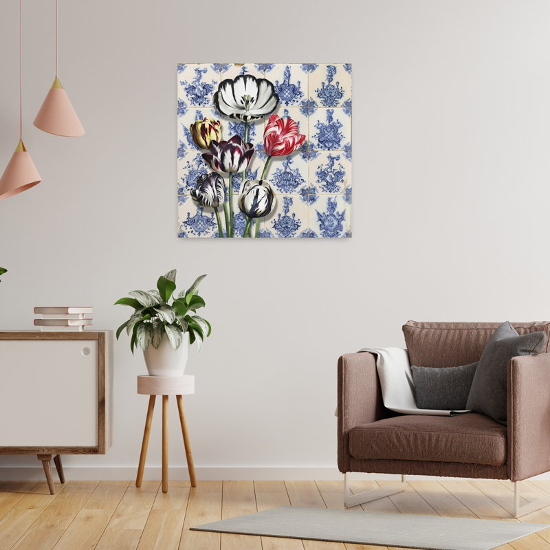Art contemporain contemporain tulipe, H 24 po x l 24 po