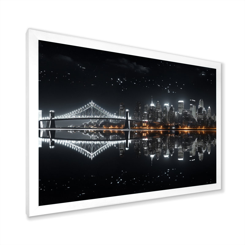 Canada City Glow, reproduction d'art sur toile, Blanc, H 24 po x l 32 po x P 1 po