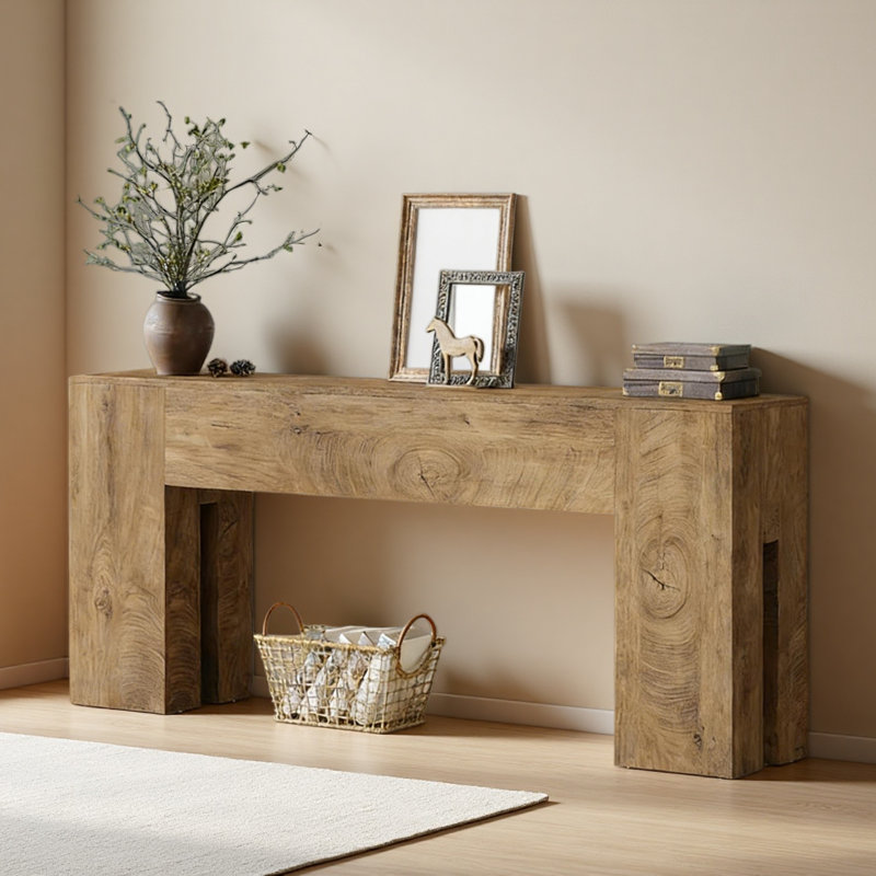 Table d'appoint rustique, console élégante en bois