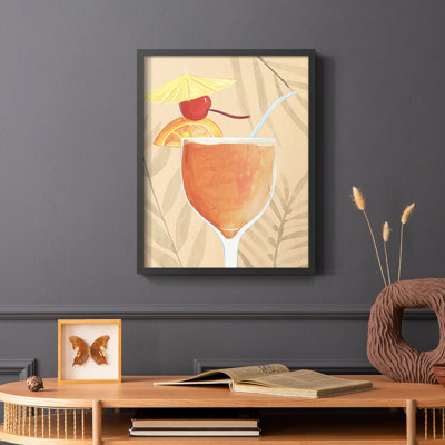 «Tropical Cocktail I», reproduction encadrée - bois massif