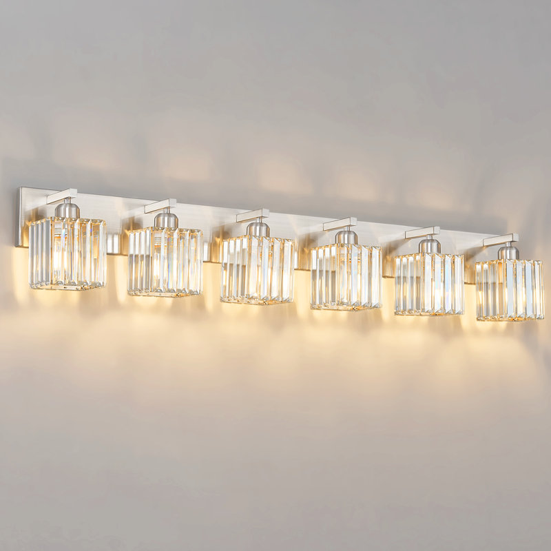 Lanceton Dimmable Vanity Light, Black/Gold, 6 Lights