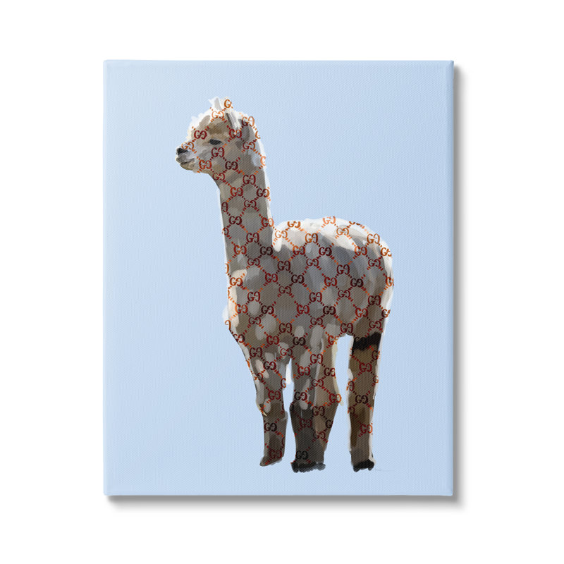 «Glam Llama Fashion» par Amelia Noyes - impression, H 20 po x l 16 po x P 1,5 po, Toile tendue