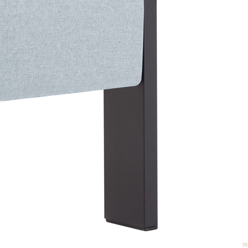 Structure de lit double tapissier pleine grandeur avec tête de lit capitonnée carrée, structure de lit facile à assembler pour la chambre à coucher, gris clair