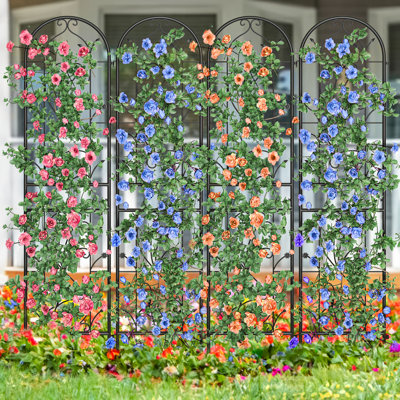 Rason 87'' H x 20'' W Metal Arched Trellis Side Panel