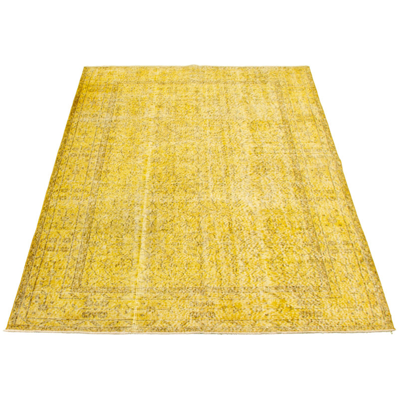 Dhaniyal One-of-a-Kind 5'5" X 8'6" 1980s Wool Area Rug in Yellow