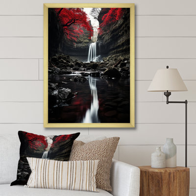 «Grey and Red Waterfall Of Eternity II», art mural sur toile