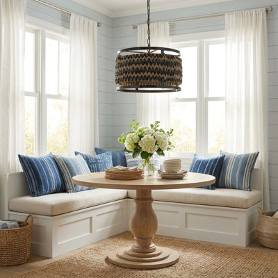 Amara 3-Light Scandinavian Woven Pendant Light