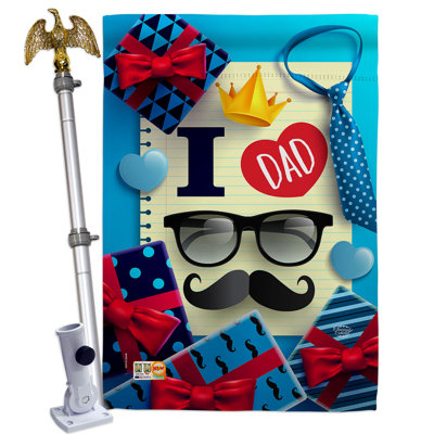 Double Sided 40'' H x 28'' W Polyester Father's Day Flag Set