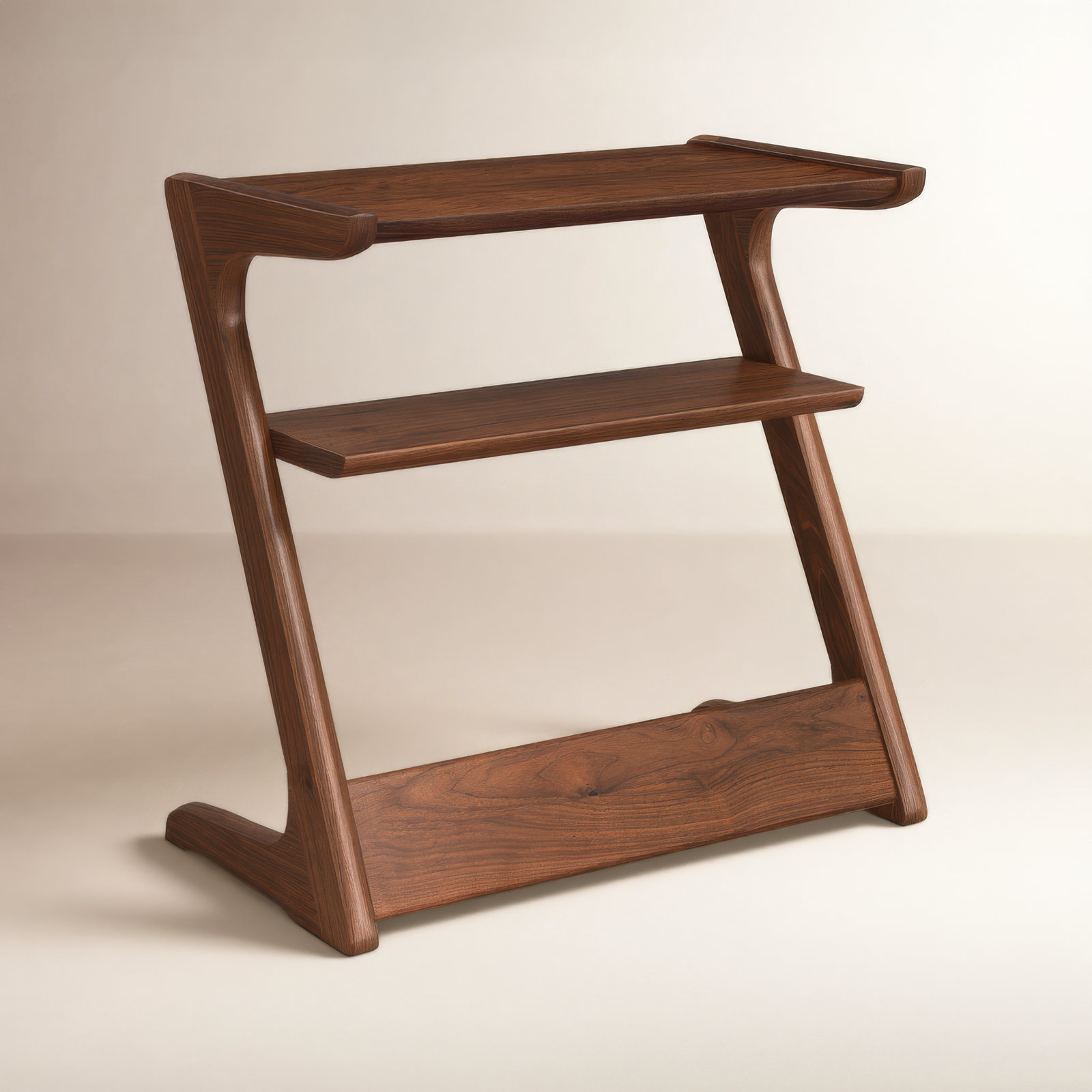 Silhouette Solid Wood End Table, Natural Walnut
