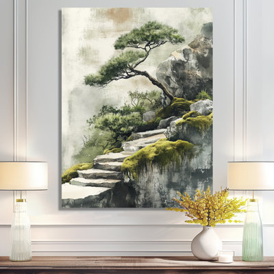 Moss Garden in Stillness - Green Zen Framed Wall Art Print