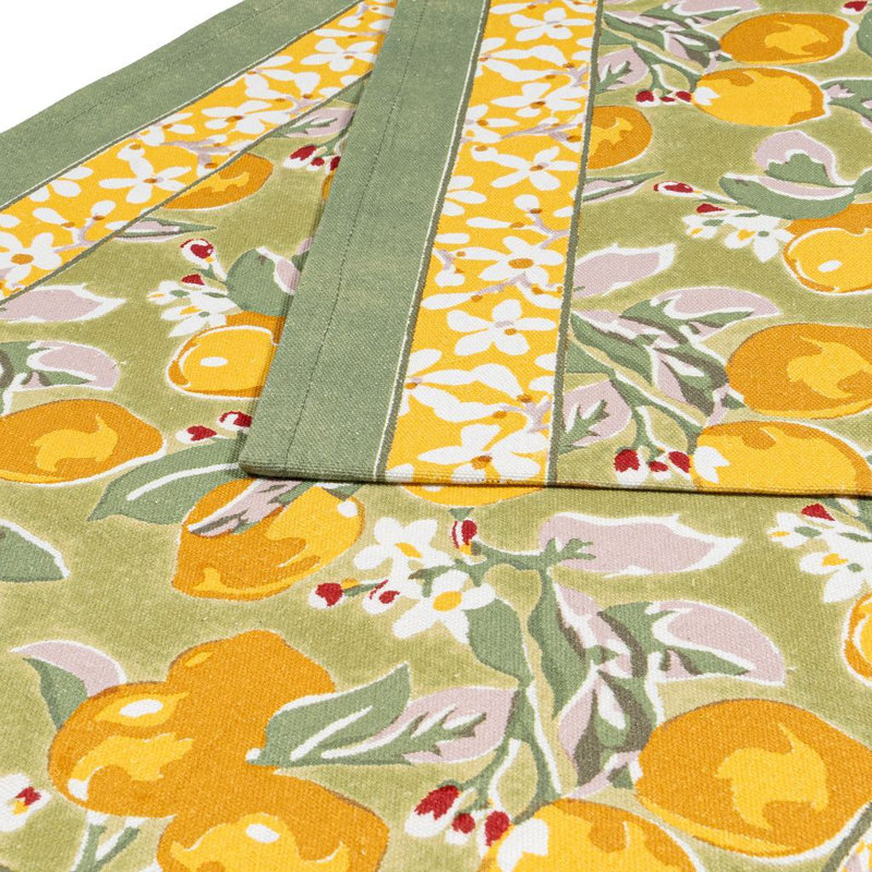 Aazad Tablecloth, 72" L x 16" W, Vert/Yellow
