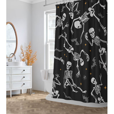 Skeleton Boogie Ultra-Thin Lightweight Shower Curtain