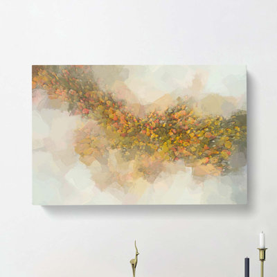 Mist Over The Forest In Abstract - Wrapped Canvas