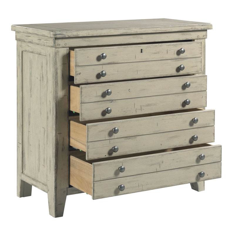 Commode anglaise à 4 tiroirs Janaisa, Ivoire