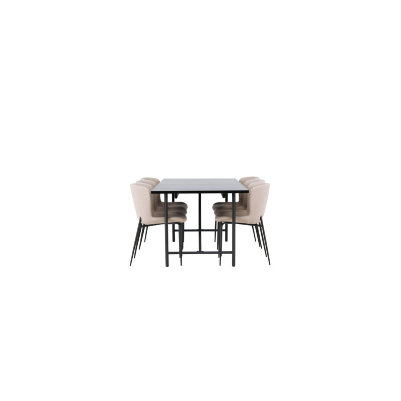 Bayshore 6 - Person Dining Set, Beige, Beige