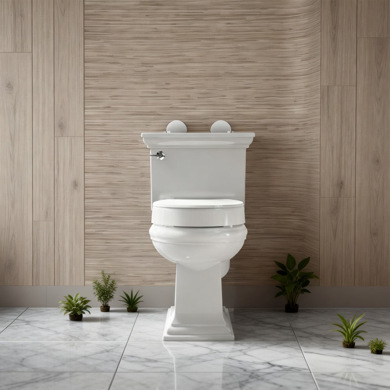 Siège de toilette rond à fermeture en douceur surélevée, siège profilé avec pare-chocs serrés, quincaillerie à fixation rapide (blanc / 3 po de hauteur)