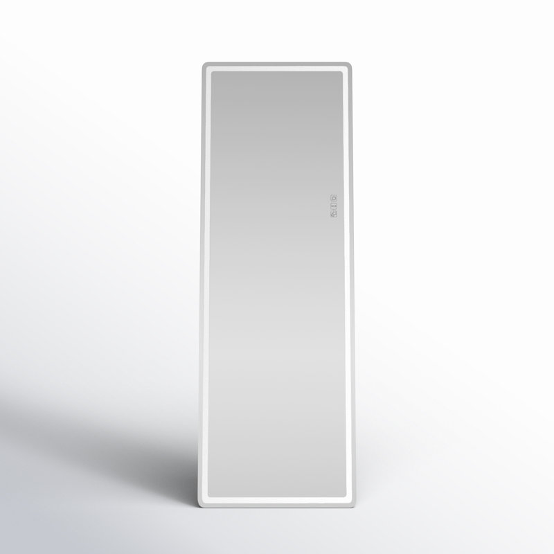 Arczi Metal Rectangle Floor Mirror, White