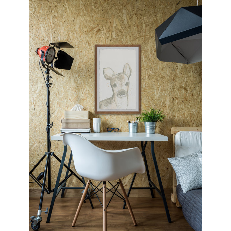 Decicco Deer Cameo I - Drawing, 61cm H x 41cm W