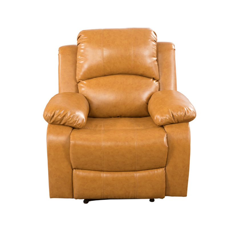 Azuredee 38.5" Wide Faux Leather Manual Standard Recliner, Ginger Faux Leather