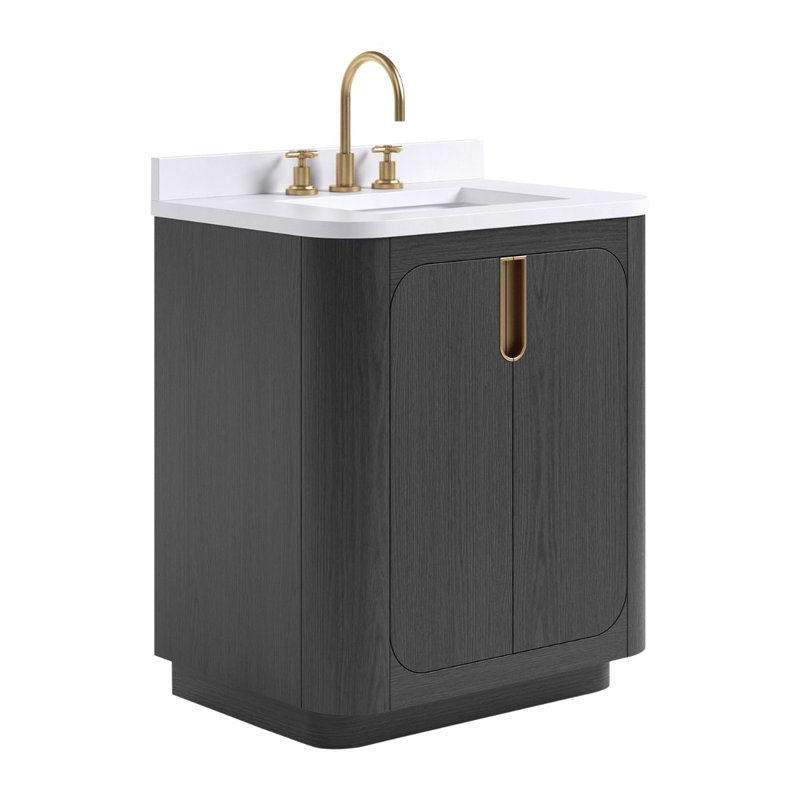 Corbin 30" Freestanding Single Bathroom Vanity with White Quartz Top