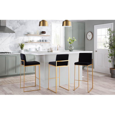 Tabouret de bar et de comptoir à dossier haut Brieon (ensemble de 2)