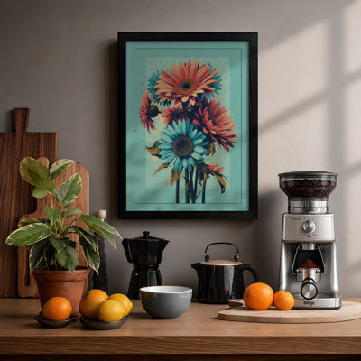 Gerbera Cluster Botanical - Framed Print
