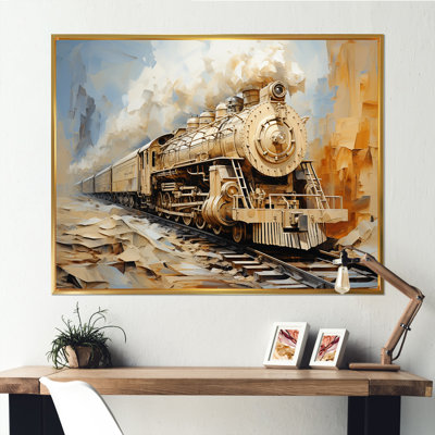 Rêve de train rétro blanc sur toile