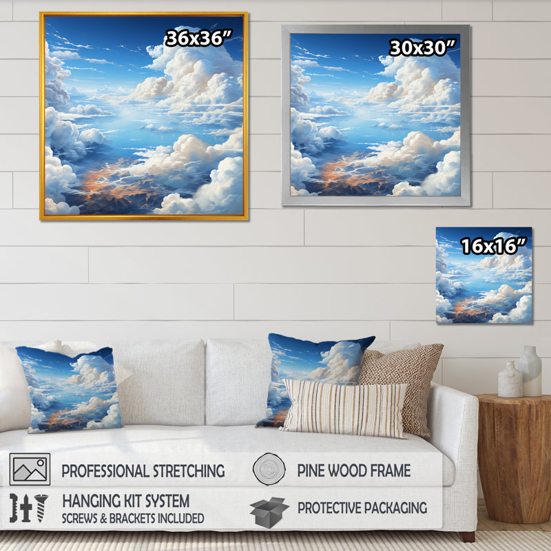 SKy View The art of Clouds I - Clouds, impressions encadrées, Toile tendue, H 36 po x l 36 po x P 1,5 po