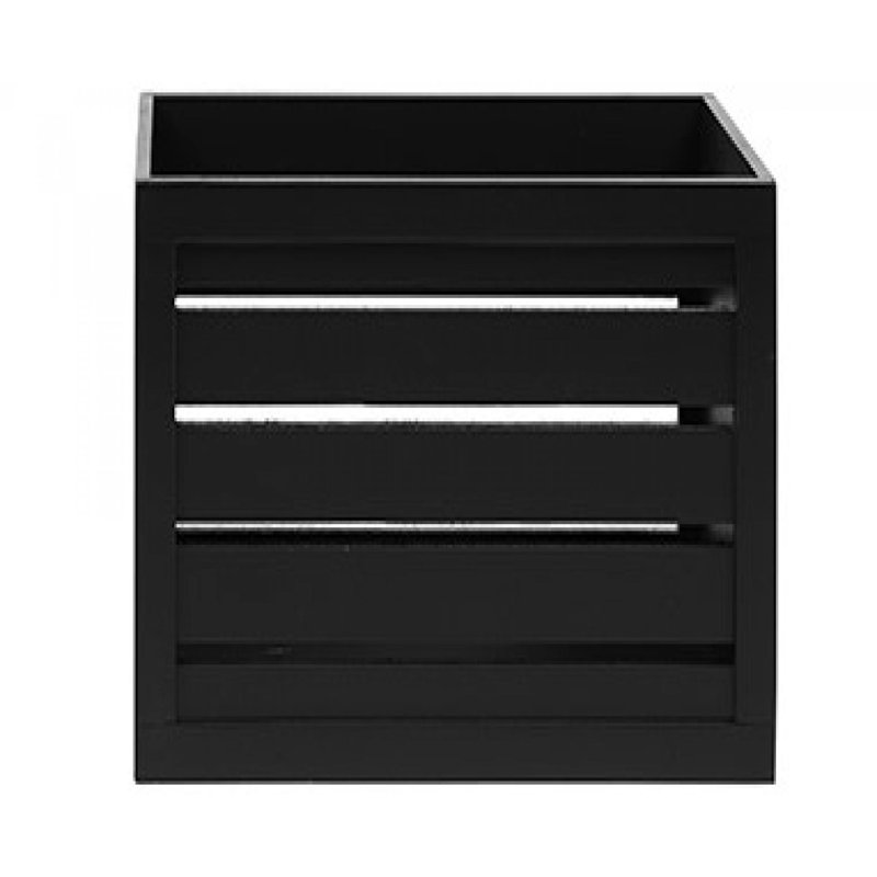 Caisse en bois noire, H 2 po x l 14,5 po x P 9 po