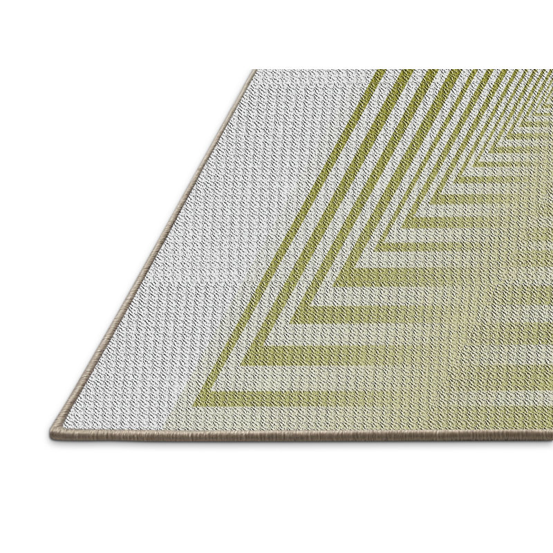 Tapis gris/vert à motifs, Rectangle 5 pi x 7 pi