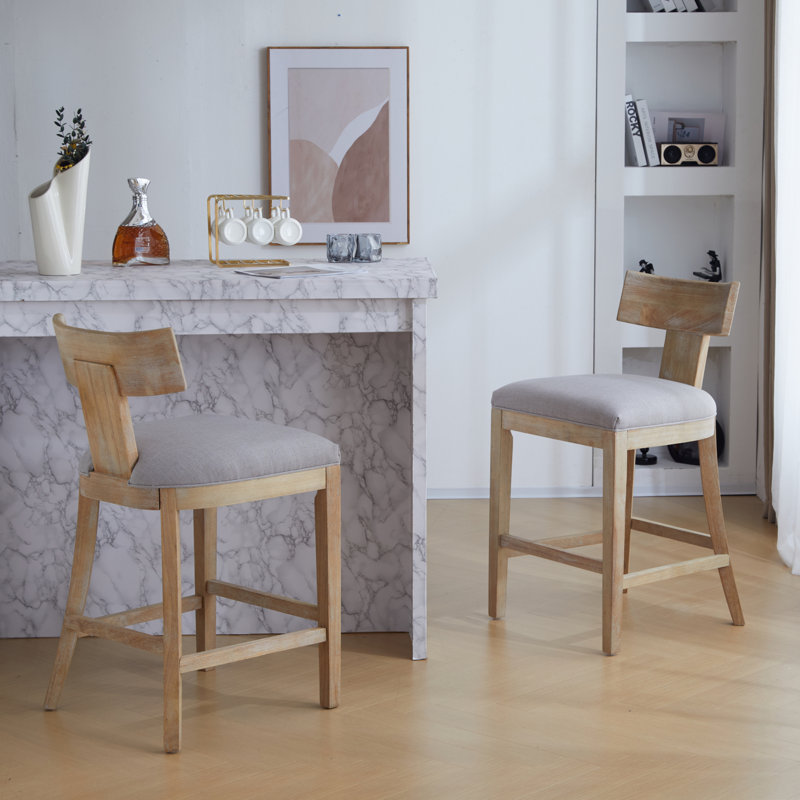 Tabourets de bar naturels modernes, structure en bois massif revêtue pour la cuisine