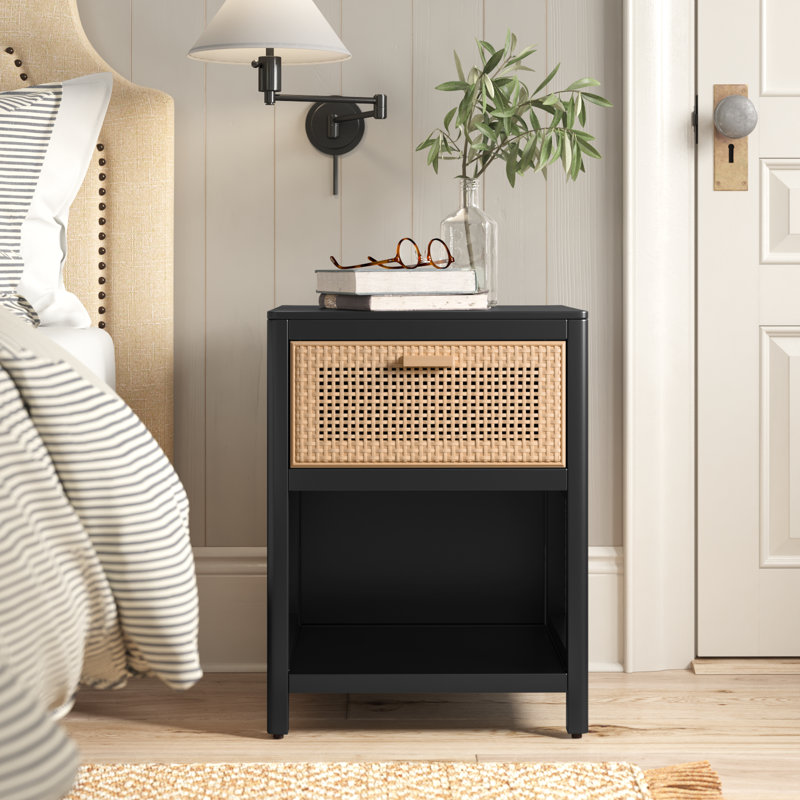 Epaulette Nightstand, Black