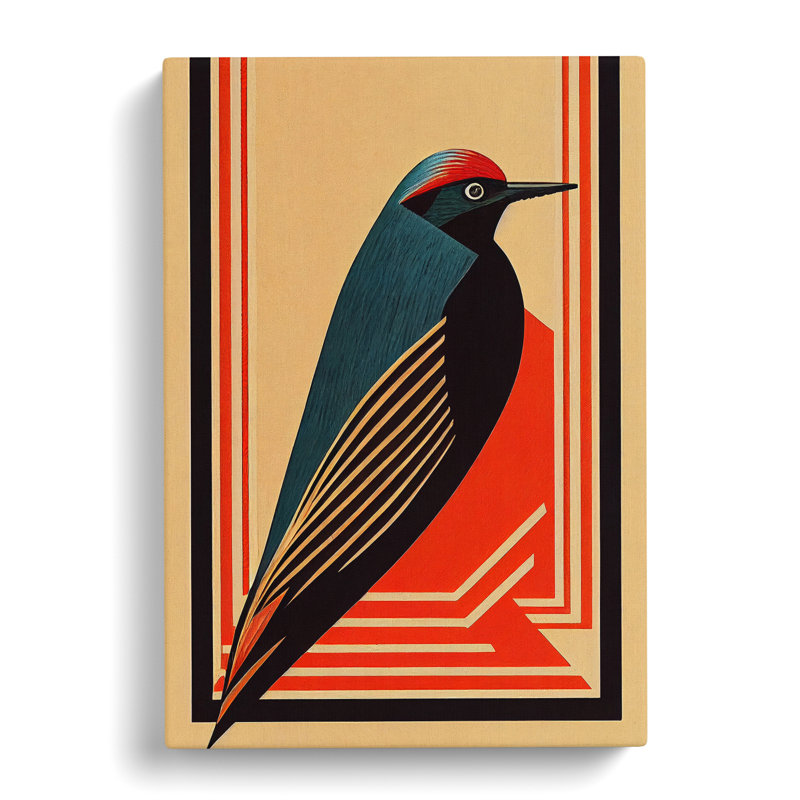 CAN-V0523-2948X Woodpecker Style - Wrapped Canvas Print, 60cm H x 40cm W x 3cm D