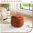 Modern Stool In Orange - Chenille Fabric For Comfortable Seating. 19.29" D X W 17.46" H, 14.96 Lbs. Material, Foam Filled, Wooden Frame, 250 Lbs Capacity, Effortless To Use Living Areas. Soft-417979811