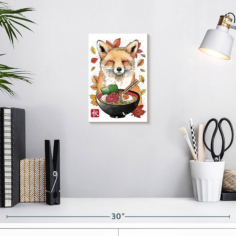 Brampt, feuilles de renard et ramen, H 12 po x l 8 po
