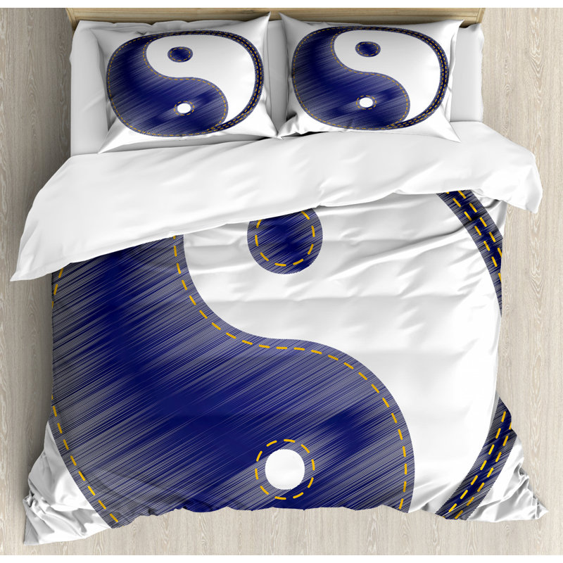 Eclectic Polyester Mixed Duvet Cover, Queen Duvet Cover + 2 Pillow Shams